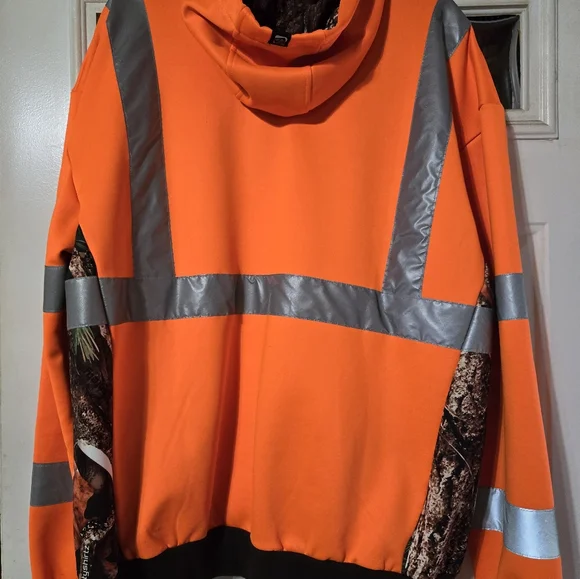 Safety Orange and Camouflage Hooded Sweatshirt - Picture 4 of 5